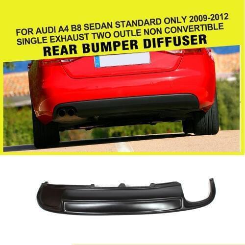 Car Style Car PU Rear Bumper Diffuser Lip Spoiler for Audi A4 B8 Standard Sedan 4 Door Only 2009 - 2012