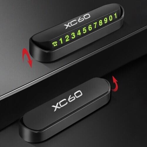 Car Temporary Stop Sign Parking Card Telephone Number Card Plate for Volvo XC60 Accessories Car Styling