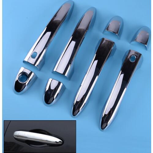 CITALL New 8pcs Smart Key Side Keyless Door Chrome Handle Molding Cover Trims Protector Fit For Jeep Cherokee KL 2014-2019