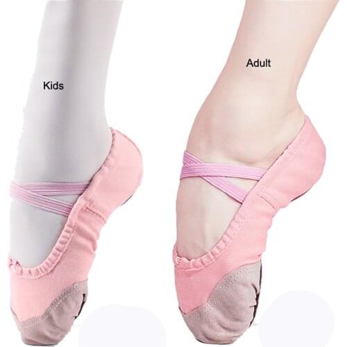 Kids Ballet Shoes Canvas Ballet Dance Slippers Split Sole Girls Childern Ballerina Practice Shoes For Dancing