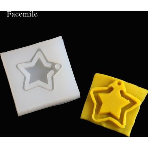 Facemile Double Star Silicone Mold For Fondant Craft Pendant Jewelry 50-334