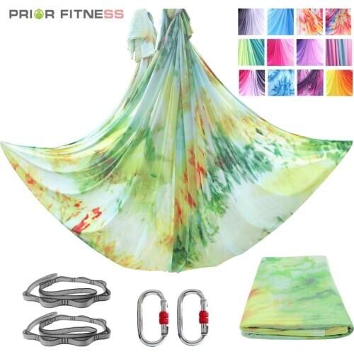 Yoga Hammock 6.5Yard/6M Nylon Aerial Yoga Swing Hammock Kit for Improved Yoga Inversions Flexibility Core Strength Ombre Dyeing