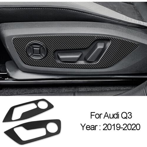 Stainless Steel Car Door Seat Adjustment Buttons Panel Stickers Cover Trim For Audi Q3 2019-2020 Auto Interior Accessories