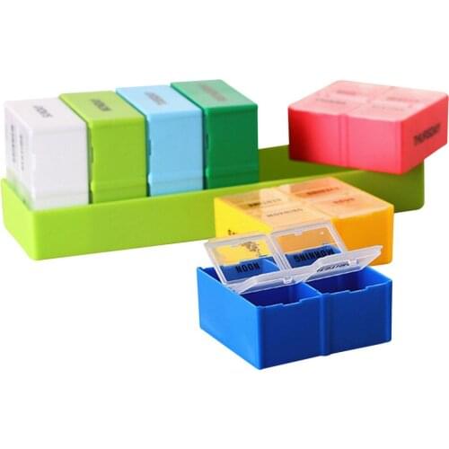7 Days Pill Box 28 Compartments Pill Organizer Plastic Medicine Storage Dispenser Cutter Drug Cases for Home Travel