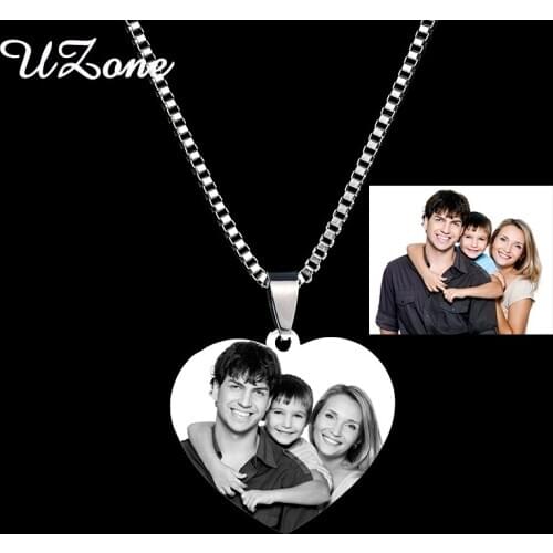 Custom Name Pendant Necklace Stainless Steel Heart Shaped Engraved Necklace For Children Gift