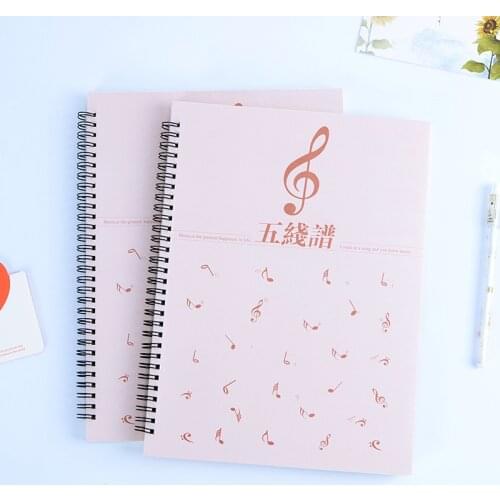 Best-selling kawaii beautiful pink note staff notebook thickened childrens learning music piano score 80 sheet music book