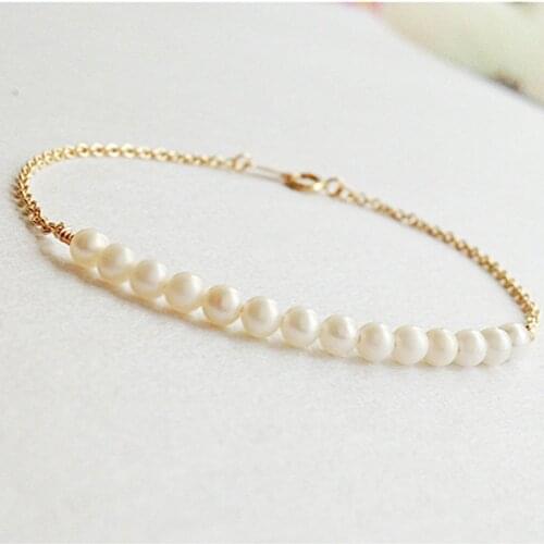 Lily Jewelry 925 Sterling Silver Real Pearl Bracelet Natural Pearl Beacelet Handmade Women Jewelry Gift
