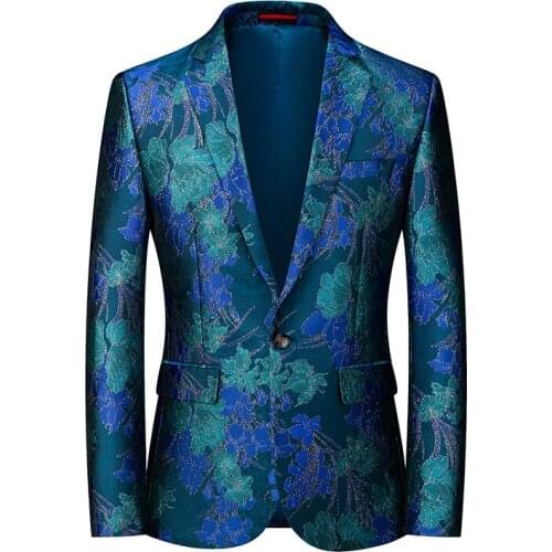 Fashion Men Casual Blazers Slim Fit Party Prom Business Banquet Stage Costume Singer Host Dancer Suit Jacket Nightclub Ball Bar