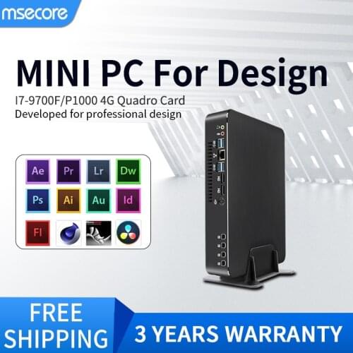 MSECORE MV200 Intel i7 9700F Nvidia Quadro P1000 Dedicated card DDR4 Mini PC Windows 10 Professional Computer fDesktop Computer