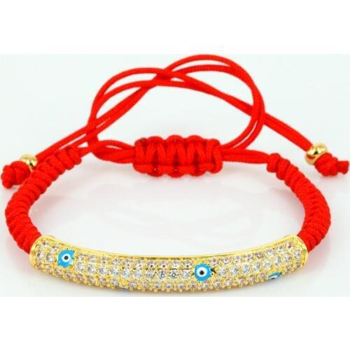 Anil Arjandas Men Bracelet Micro Pave CZ Connector & Braiding Macrame Evil Eye Bracelet for Men Women