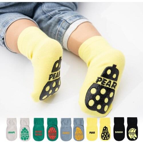 Non-Slip Cotton Girls Toddler Socks Cute Boys Clothes Accessory For 0-3 Years Childrens Foot Socks Newborn Baby Socks Silicone