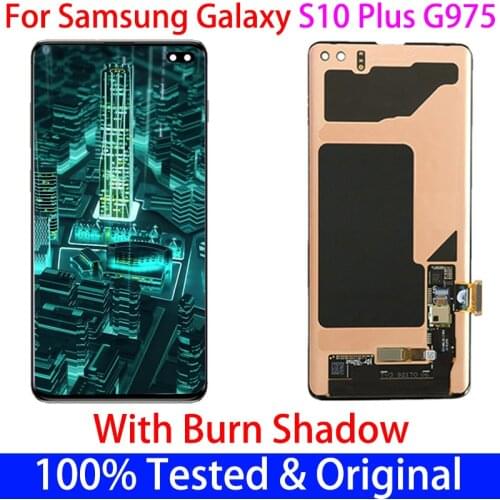 Original SUPER Amoled S10PLUS LCD Display For SAMSUNG Galaxy S10 Plus S10+ LCD G975 G975F Touch Screen Digitizer with dead pixel