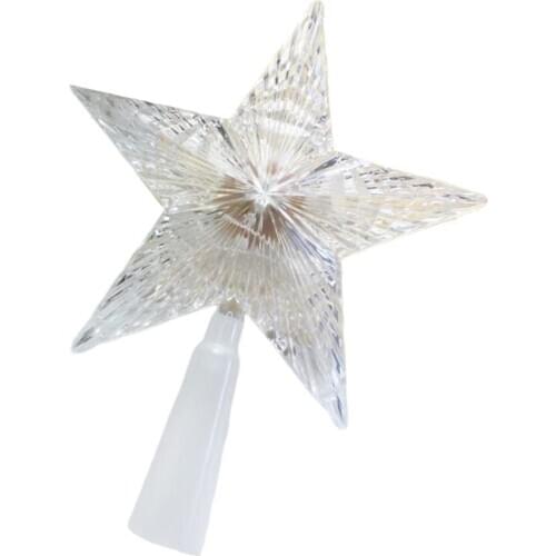 Plastic Christmas Tree Top Star Christmas Ornament Led Luminous Five-pointed Star 14cm18cm22cm Star Christmas Lights