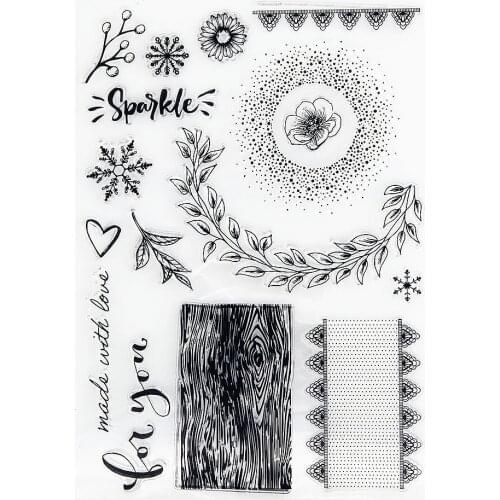 15.5x21.5cm Flower Bud Transparent Seal Clear Stamps Silicone Seal TPR Halloween Christmas Roller Stamps DIY Scrapbooking Card