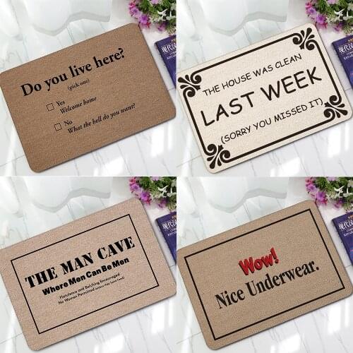 Rubber Funny Floor Mat Welcome Home Entrance Doormat Doorway Bathroom Door Mat Rubber Kitchen Rug Non-slip Water Absorption