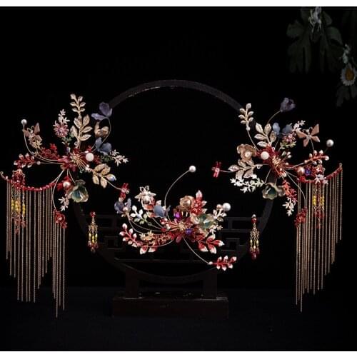 Bridal Phoenix Crown New Wedding Chinese Elegant tiaras Wedding Simple Suit Hair Accessories