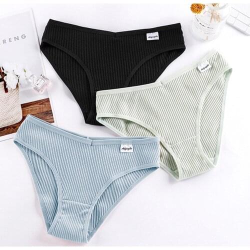 Womens Cotton Panties Female Underpant Letter Low Waist Underwear For Ladies Sexy Panty Comfort Brief Woman Lingerie New S-XXL
