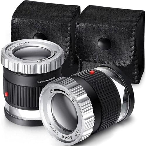 Loupe Magnifier Adjustable Focal Length Magnifier LED and UV Illuminated Magnifier Foldable Jewelry Magnifier Glass