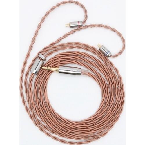 XINSH 4 Core 5N UPOCC Single Crystal Copper Upgraded Cable with MMCX/2PIN/QDC/TFZ 2.5/3.5/4.4mm for KZ TINHIFI T2 BLON BL01