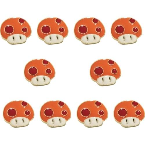 10Pcs Mushroom Enamel Pin Custom Funny Brooches Bag Lapel Pin Cartoon Cute Badge Plant Jewelry Gift for Kids Friends