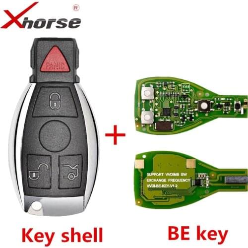 Keyecu Replacement Smart 3+1Buttons Xhorse VVDI BE Key Pro Improved Version Complete Remote Key for Mercedes-Benz 315MHz/433MHZ
