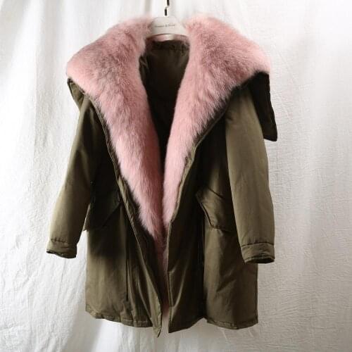 2021 Women Winter Jacket Real Fox Fur Duck Down Coat Long Parka Natural Outerwear Thick Warm Detachable Oversize Streetwear