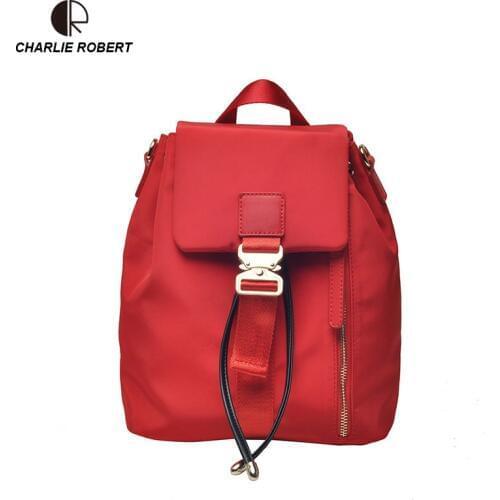2019 New Fashion Nylon Three Colors Solid Casual Women Lady Backpack Hasp Elegant Luxury New Winter Style Backpack