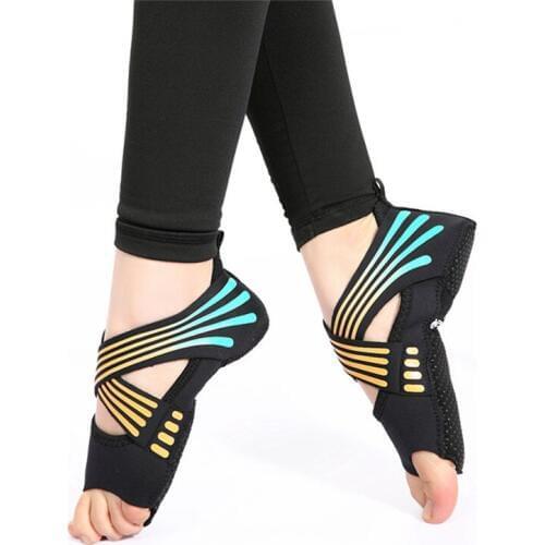 1 Pair Fashion Women Non-slip Bandage Yoga Socks Fitness Dance Pilates Sports Socks Professional Indoor Dance Yoga Shoes