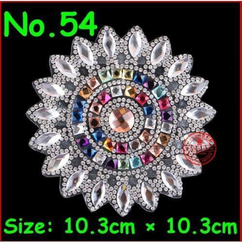 1 pc Flower Patches Hot fix Rhinestone Iron on Motif Crystal Patch Applique For Children Women Wedding Dress Garment Accessories