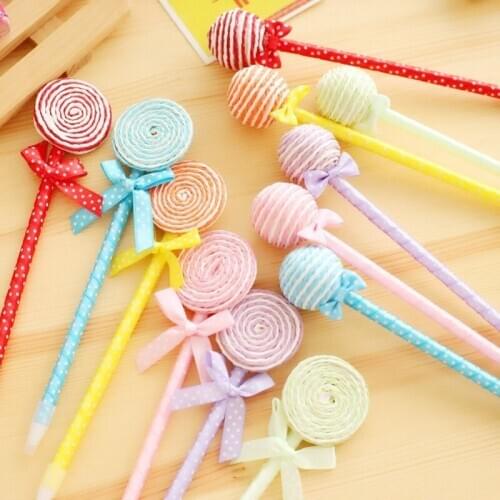 1 PCS South Korea creative cartoon mini bowknot environmental personality gift lollipop plastic ballpoint pen