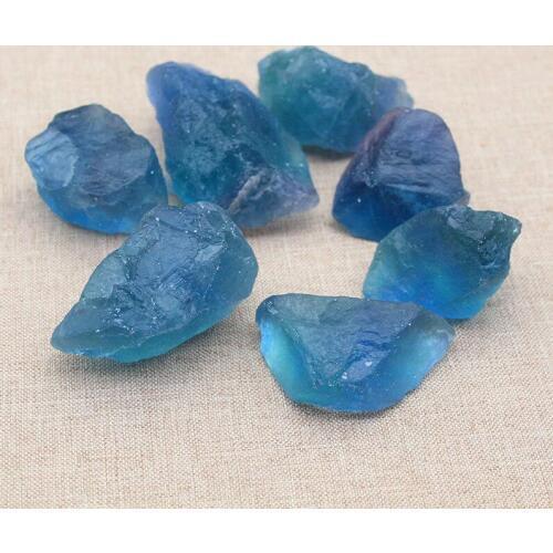 100g Natural Blue Fluorite Crystal Octahedrons Rock Specimen