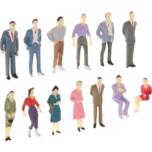 13pcs 1:50 Scale O Gauge Hand Painted Layout Model Train People Figure