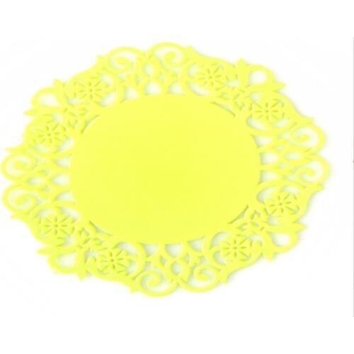 2000pcs/lot 9cm / 10cmLace Flower Hollow Design Round Silicone Table Heat Resistant Mat Cup Coffee Coaster Cushion Placemat Pad
