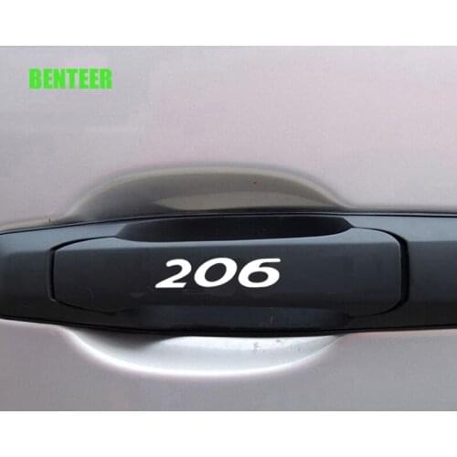 4pcs Car door handle sticker for Peugeot 206 208 307 308 2008 3008 106 108 306 206 208