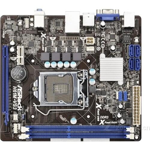 ASROCK H61M-VS3 Motherboard H61 LGA 1155 DDR3 for i7 i5 i3 CPU 16GB SATA2 Micro-ATX used motherboard