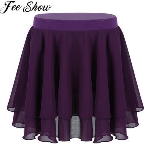 Girls ballet skirt children Ballet Dance Costume ballerina Basic Classic Chiffon Mini Pull-On Skirt with Elastic Waistband Skirt