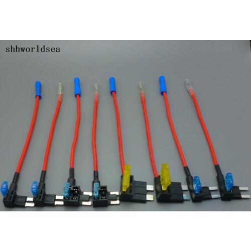 Shhworldsea 10sets micro2,micro ,standard,Mini Blade Fuse Tap Holder Add A Circuit Line ATM APM Car Truck Motorcycle Motorbike