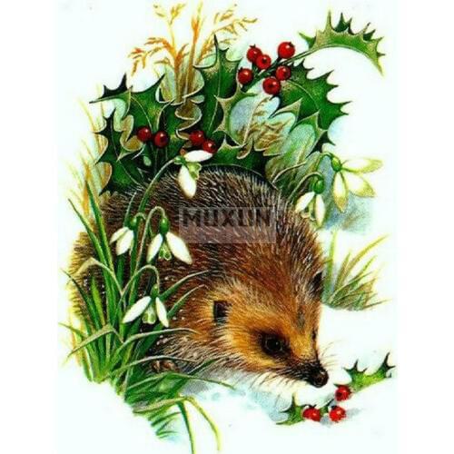 Diy diamond embroidery Animal hedgehog icon Diamond Painting cross stitch Stickers square Diamond Pattern broderie diamant plein