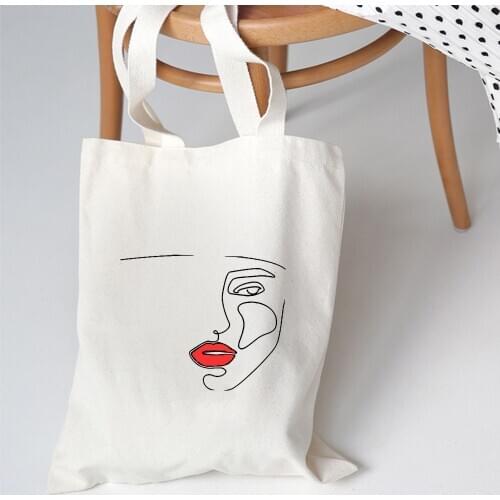Eco Reusable Shopping Bags Foldable Shoulder Bag Girls Students Fashion Tumblr Graphic Handbag Tote Aesthetic Women Canvas Bag