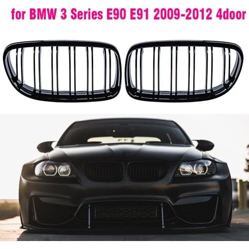 Gloss Black Front Sport Grill Hood Kidney Trim Car Front Grille For BMW E90 E91 3-SERIES 4DR 2009-2012
