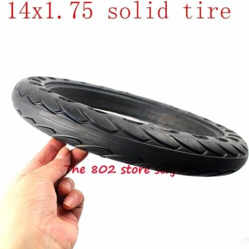 Good quality 14 inch lithium tram bicycle tyre14x1.75 bicycle electric bicycle explosion-proof solid tire 14*1.75 tubeless tyre