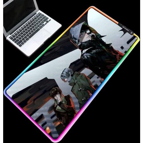 Mairuige RGB Gaming Mouse Pad Cold Light LED Color Change USB Charging Anime Tokyo Ghoul Wallpaper Computer Keyboard Desk Mat