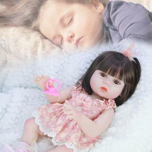 C5AA Baby Simulation Doll 53CM Humanoid Toy Silicone Reborn Realistic Drinking Water Pee Lifelike Newborn Feeding Bathing