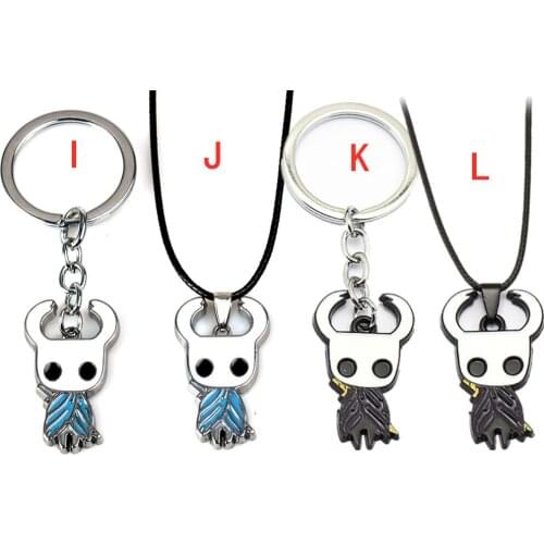 Hot Gmae Toys Hollow Knight Model Doll Keychain Necklace Pendant Alloy Keyring Toy Pins for Collection