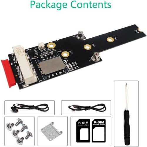 Mini PCI-E to M.2(NGFF ) key M Adapter With SIM card Slot for WiFi/WWAN/LTE Module