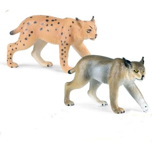 Simulation Solid Animal CaracalCat Model Toy Childrens Plastic Static Pet Doll Decorative Ornaments Conginative for Kids