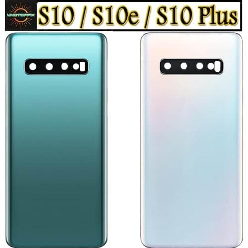 Original Battery Back Cover For Samsung Galaxy S10 Plus Battery Cover S10E Back Battery Cover Door Rear Glass With Camera Lens