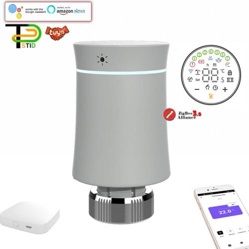 3.0V TUYA Zigbee Temperature Radiator Actuator TRV for Aconvector Built Into Floor thermostat Valve WIFI Bridge Smart Device