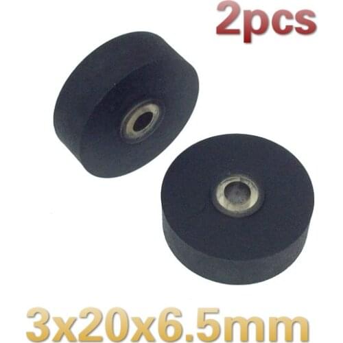 2pcs 3x20x6.5mm pinch roller for vintage tape recorder pressure pulley cassette deck audio player