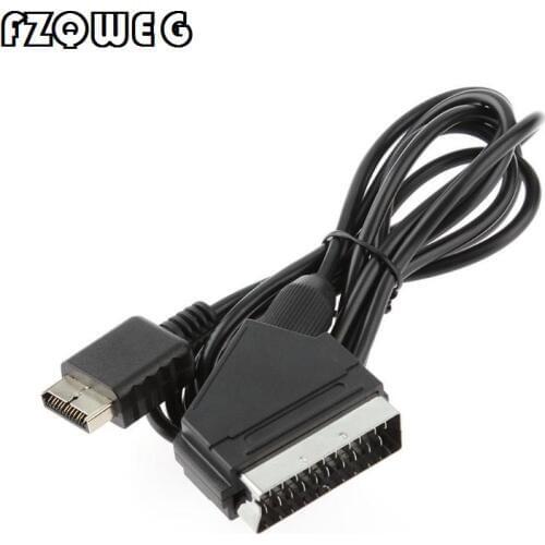 FZQWEG RGB SCART Wire Cable 1.8m/6ft TV AV for Sony Playstation PS2 PS3 Slim Line Game Consoles